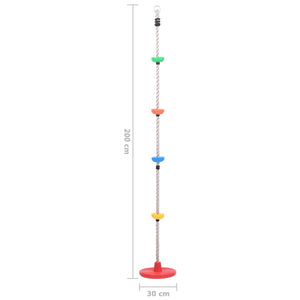 Fune da Arrampicata Oscillante con Piattaforme e Disco 200 cm cod mxl 54463