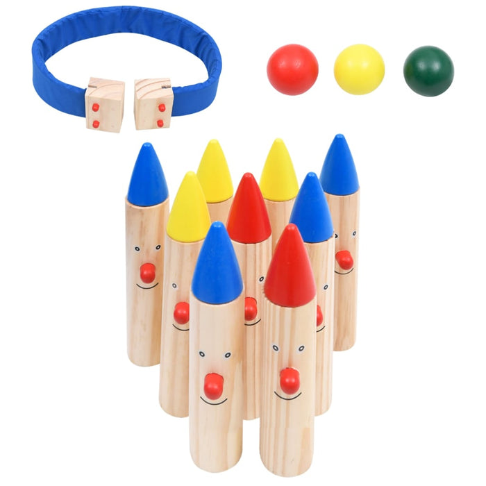 Gioco di Bowling Multicolore in Legno Massello di Pino  cod mxl 64774