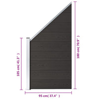 Pannello di Recinzione in WPC 95x(105-180) cm Nero cod mxl 19155