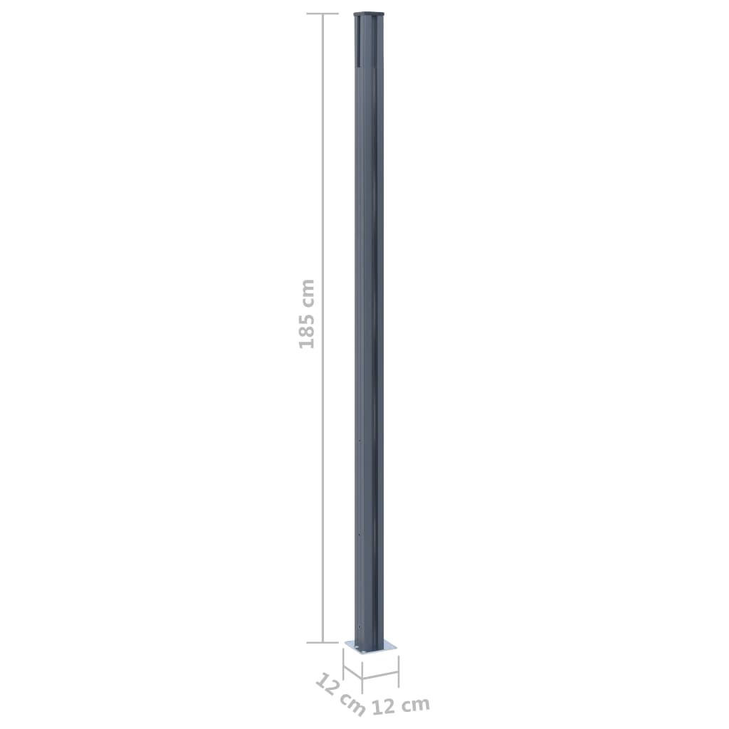 Pali di Recinzione 2 pz Grigio Scuro 185 cm in Alluminio cod mxl 66452