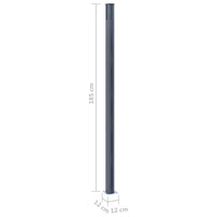 Pali di Recinzione 2 pz Grigio Scuro 185 cm in Alluminio cod mxl 66452