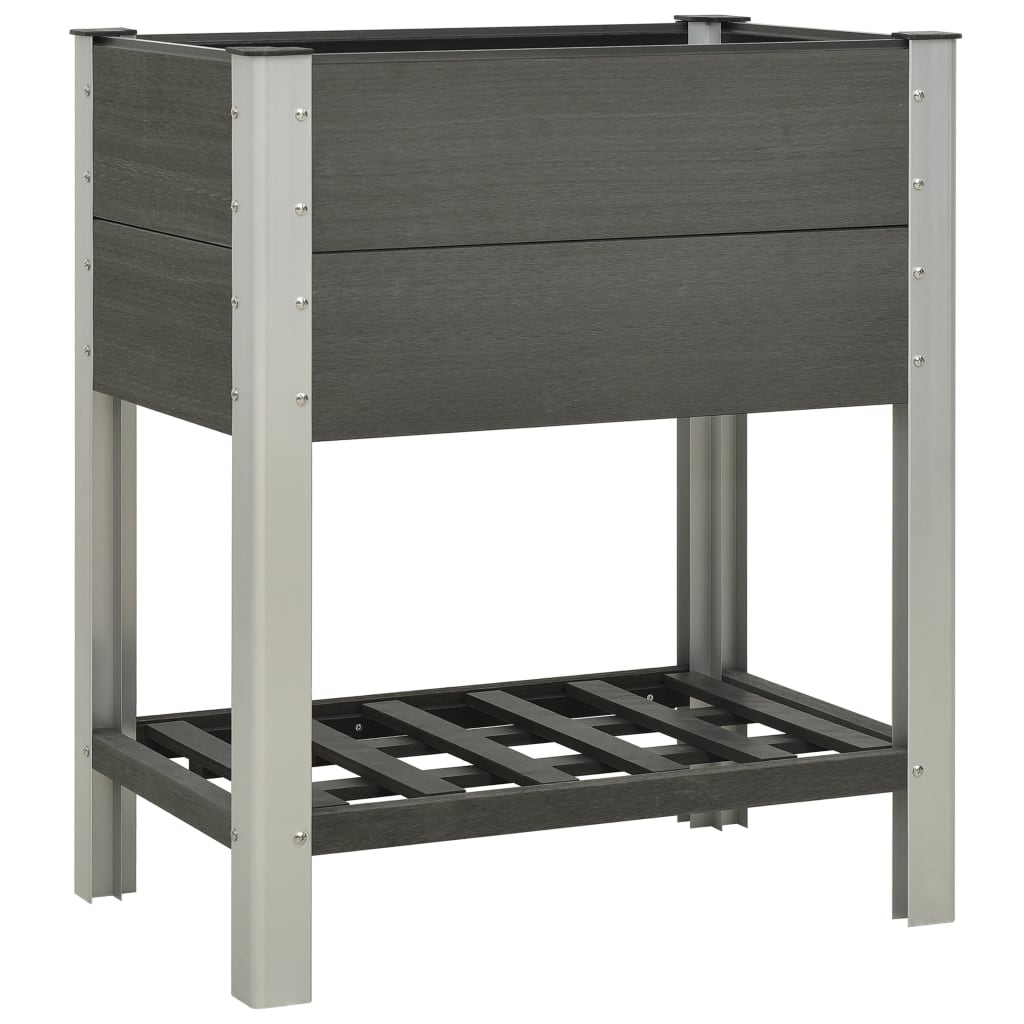 Fioriera Rialzata da Giardino con Ripiano 75x50x90cm WPC Grigio cod mxl 67169