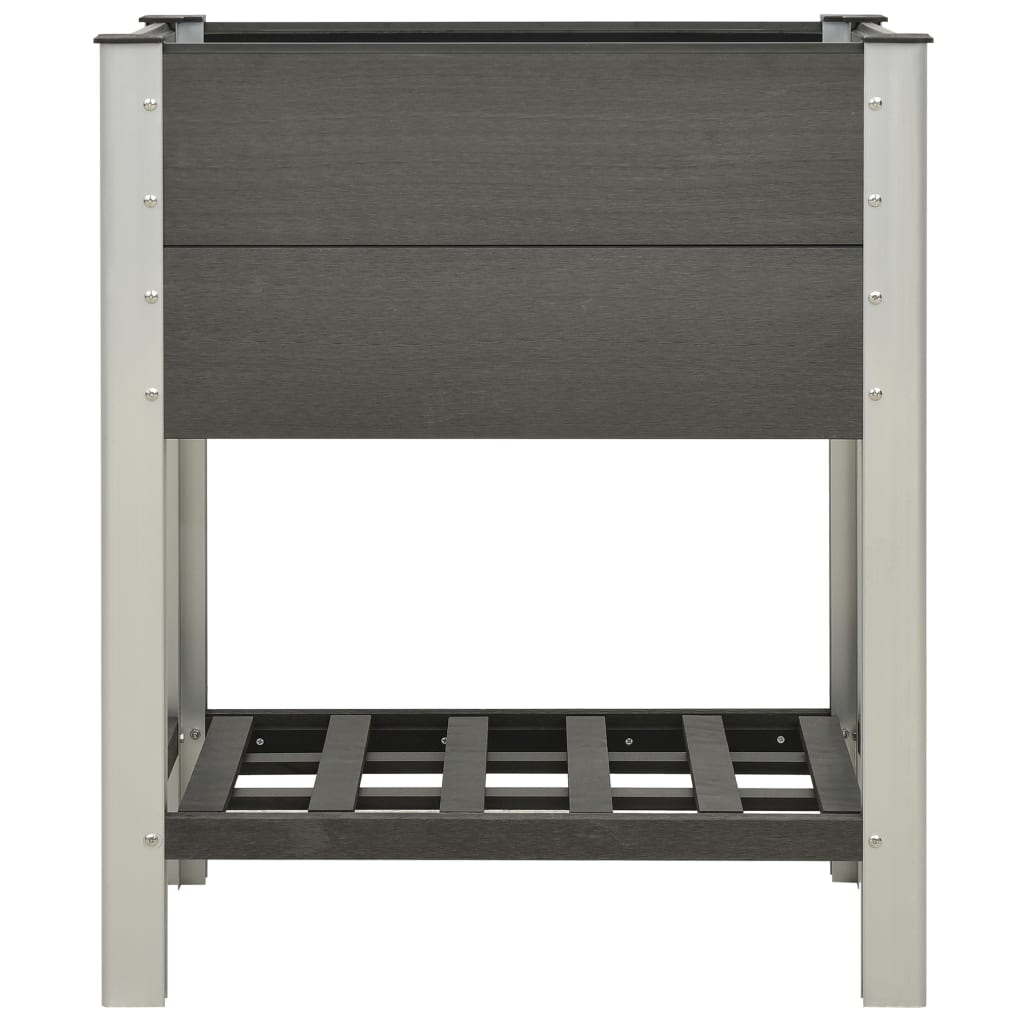 Fioriera Rialzata da Giardino con Ripiano 75x50x90cm WPC Grigio cod mxl 67169