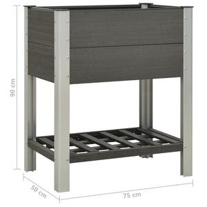 Fioriera Rialzata da Giardino con Ripiano 75x50x90cm WPC Grigio cod mxl 67169