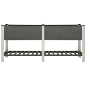 Fioriera Rialzata Giardino con Ripiano 200x50x90 cm WPC Grigio 149019