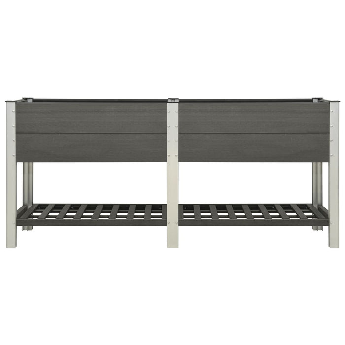 Fioriera Rialzata Giardino con Ripiano 200x50x90 cm WPC Grigio 149019