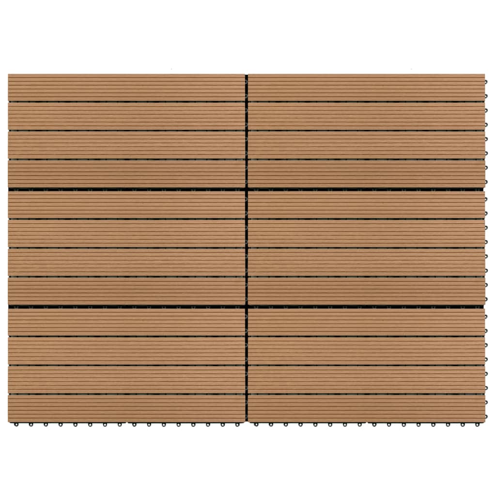 Piastrelle per Decking in WPC 6 pz 60x30 cm 1,08 m² Marrone