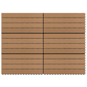 Piastrelle per Decking in WPC 6 pz 60x30 cm 1,08 m² Marrone