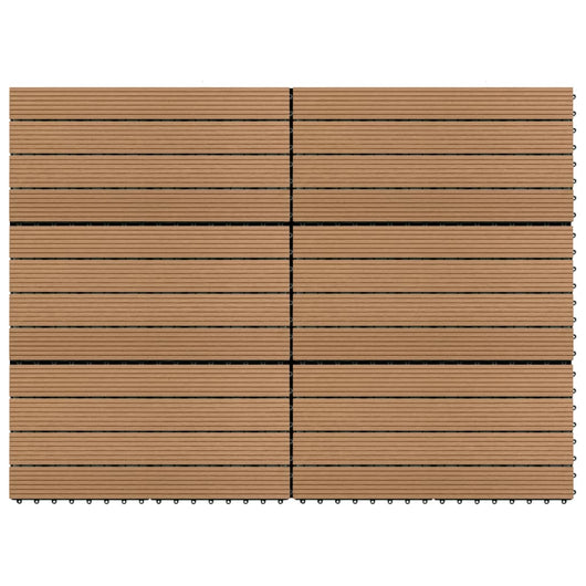 Piastrelle per Decking in WPC 6 pz 60x30 cm 1,08 m² Marrone