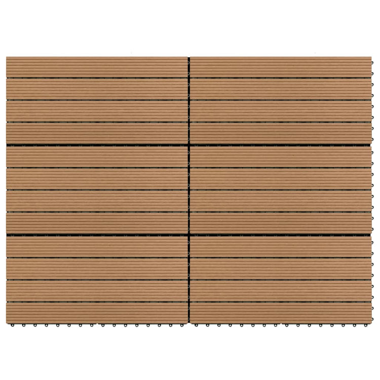 Piastrelle per Decking in WPC 6 pz 60x30 cm 1,08 m² Marrone