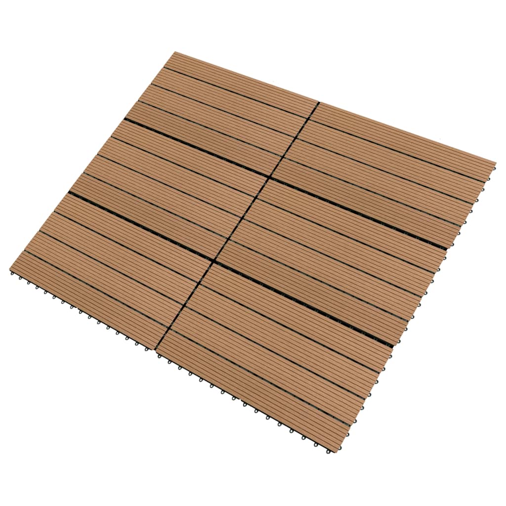 Piastrelle per Decking in WPC 6 pz 60x30 cm 1,08 m² Marrone