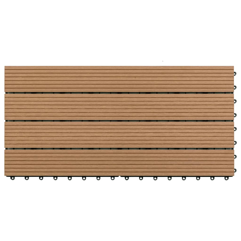 Piastrelle per Decking in WPC 6 pz 60x30 cm 1,08 m² Marrone