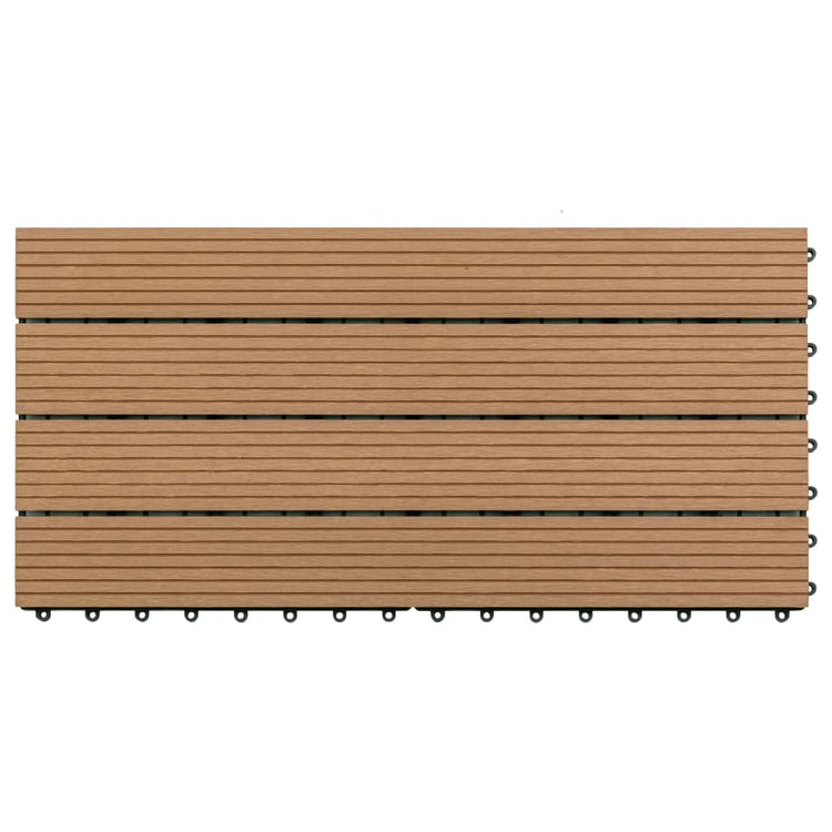 Piastrelle per Decking in WPC 6 pz 60x30 cm 1,08 m² Marrone