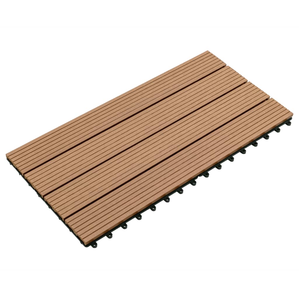 Piastrelle per Decking in WPC 6 pz 60x30 cm 1,08 m² Marrone