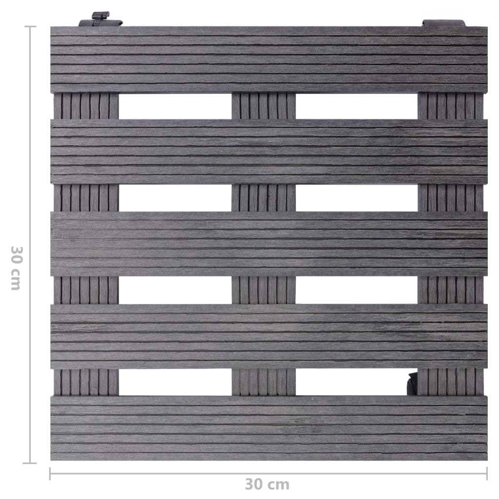 Carrelli Portavasi 2 pz Grigi 30x30x7,5 cm in WPC 149034