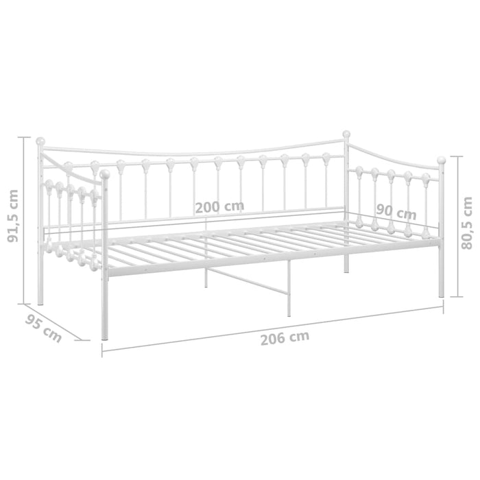 Telaio Divano Letto Bianco in Metallo 90x200 cm 324756