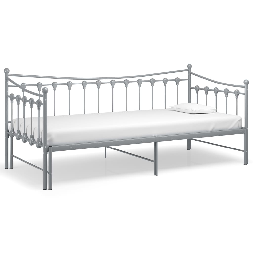 Telaio Divano Letto Estraibile Grigio in Metallo 90x200 cm cod mxl 61919