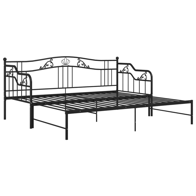 Telaio Divano Letto Estraibile Nero in Metallo 90x200 cm cod mxl 64059