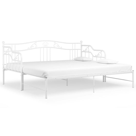 Telaio Divano Letto Estraibile Bianco in Metallo 90x200 cm cod mxl 64692