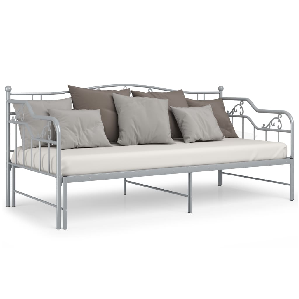 Telaio Divano Letto Estraibile Grigio in Metallo 90x200 cm cod mxl 61725