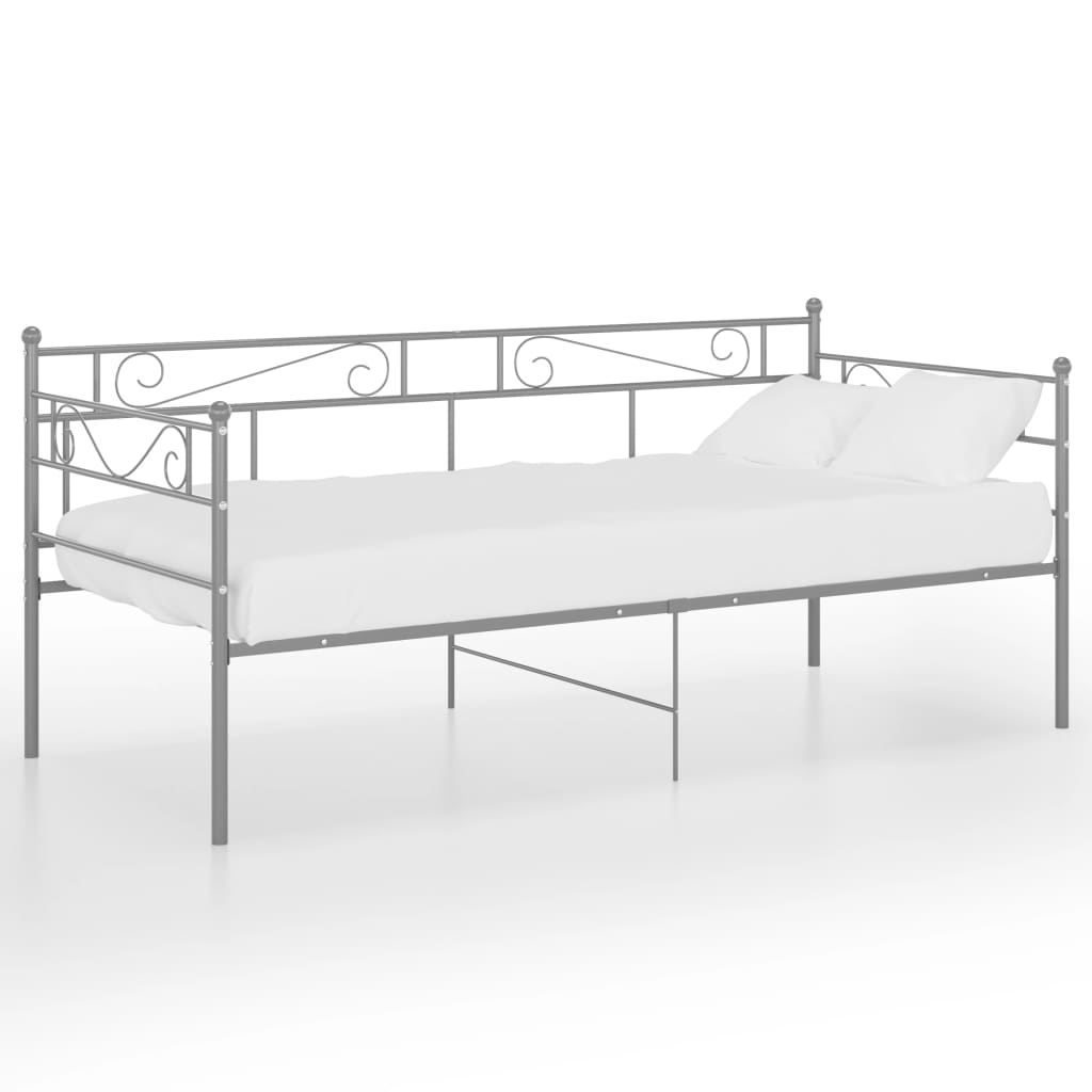 Telaio Divano Letto Grigio in Metallo 90x200 cm 324769