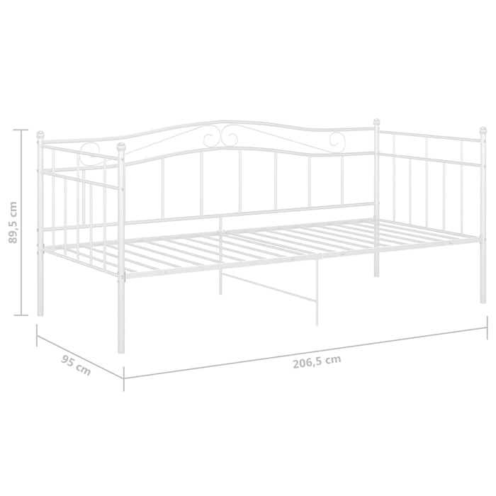 Telaio Divano Letto Bianco in Metallo 90x200 cm cod mxl 55347