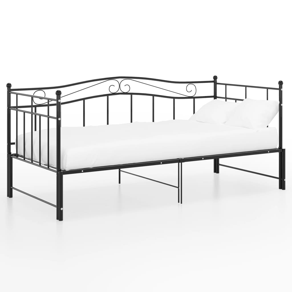 Telaio Divano Letto Estraibile Nero in Metallo 90x200 cm cod mxl 58181