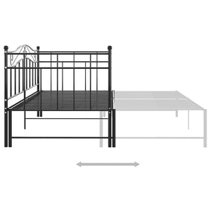 Telaio Divano Letto Estraibile Nero in Metallo 90x200 cm cod mxl 58181