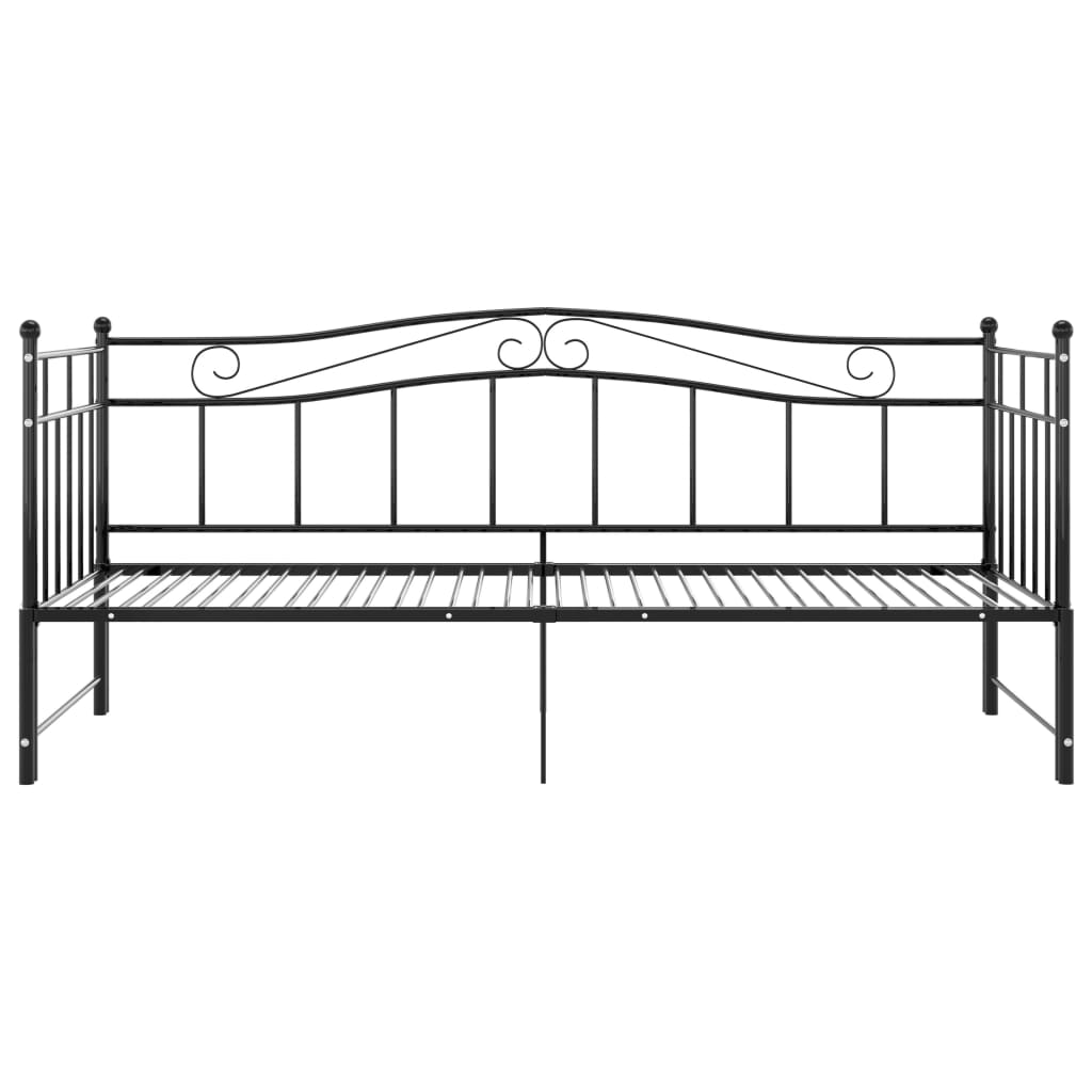 Telaio Divano Letto Estraibile Nero in Metallo 90x200 cm 324782