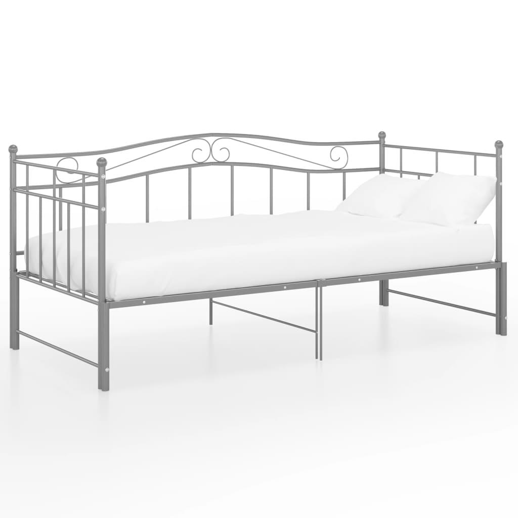 Telaio Divano Letto Estraibile Grigio in Metallo 90x200 cm cod mxl 64618