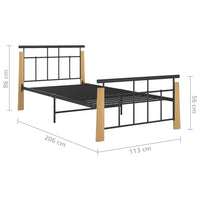 Giroletto in Metallo e Legno Massello di Rovere 100x200 cm 324898