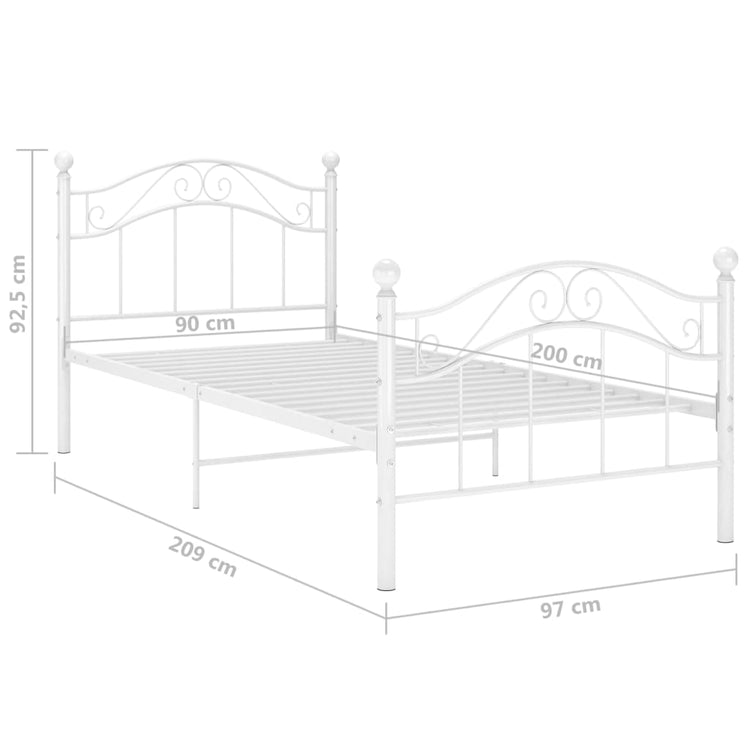 Giroletto Bianco in Metallo 90x200 cm 324989