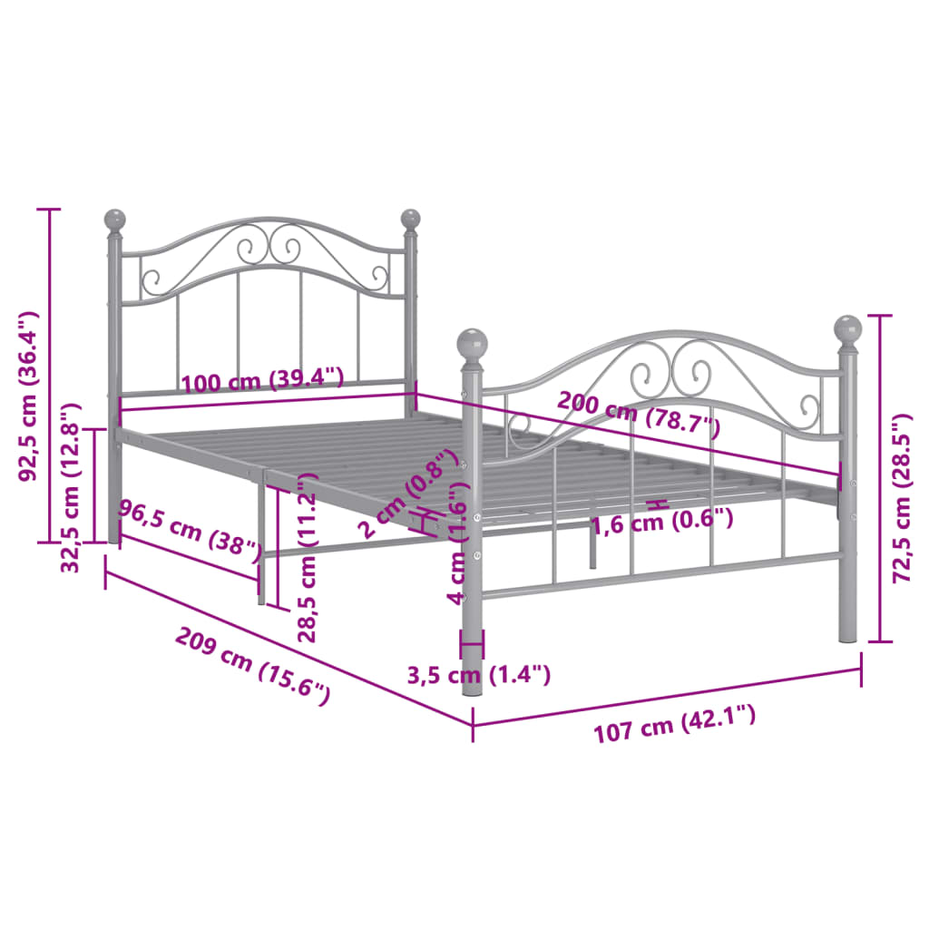 Giroletto Grigio in Metallo 100x200 cm cod mxl 63497