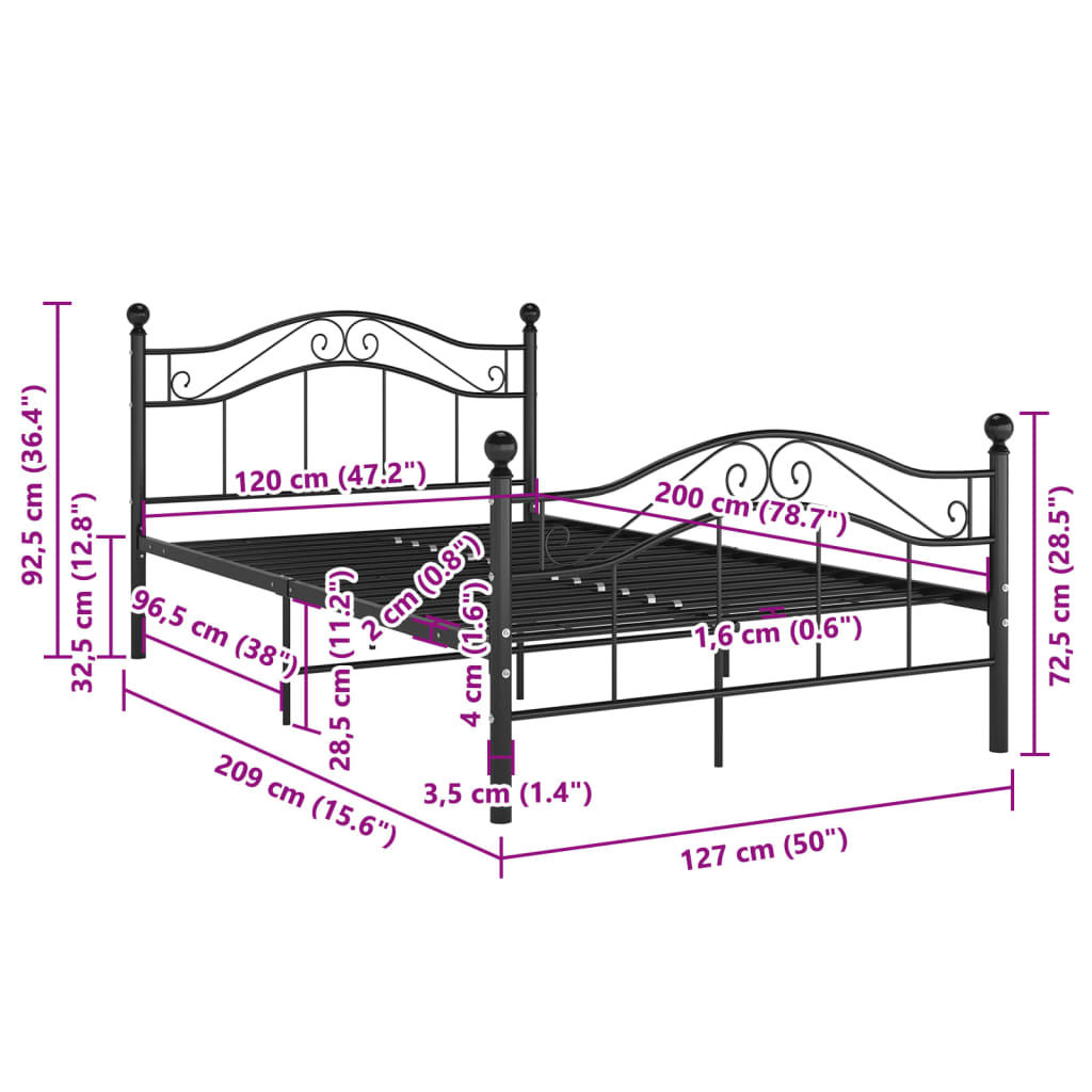 Giroletto Nero in Metallo 120x200 cm  cod mxl 53936