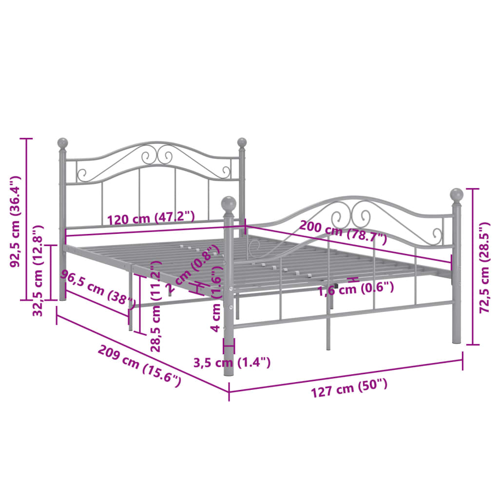 Giroletto Grigio in Metallo 120x200 cm 324996