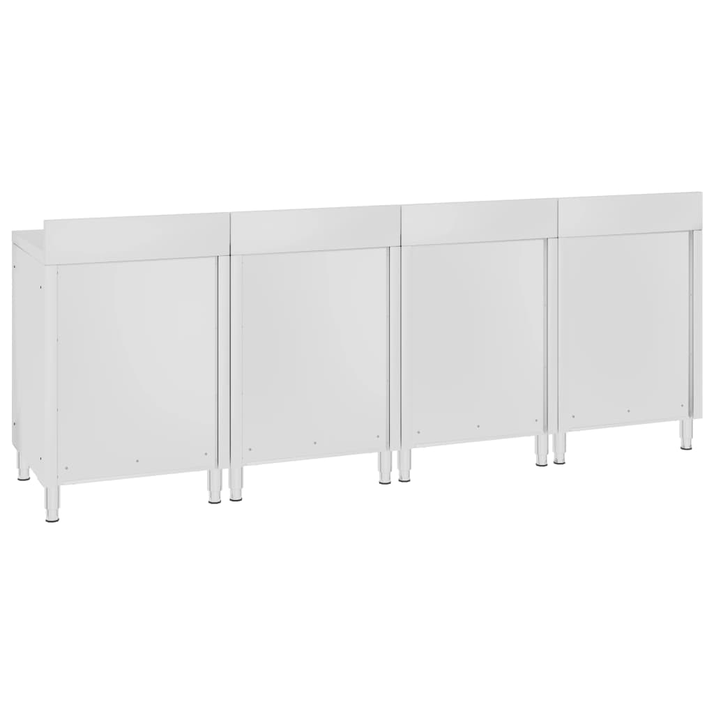 Mobiletto con Piano di Lavoro 240x60x96 cm in Acciaio Inox