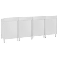 Mobiletto con Piano di Lavoro 240x60x96 cm in Acciaio Inox