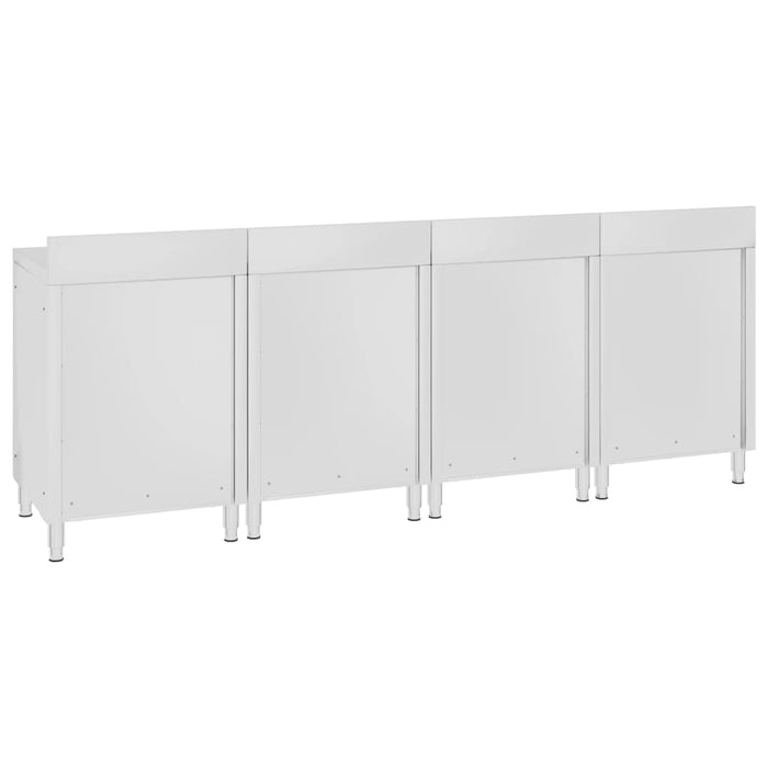 Mobiletto con Piano di Lavoro 240x60x96 cm in Acciaio Inox