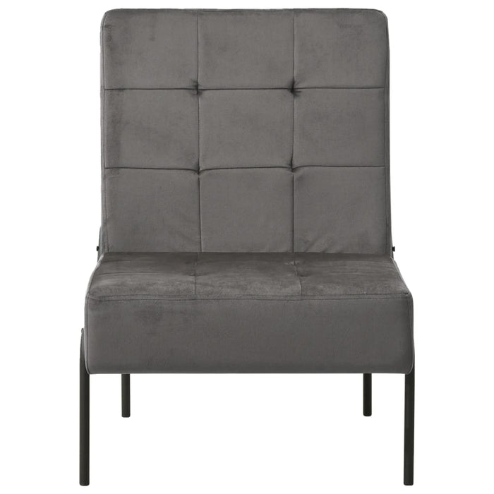 Poltrona Relax 65x79x87 cm Grigio Scuro in Velluto cod mxl 55529