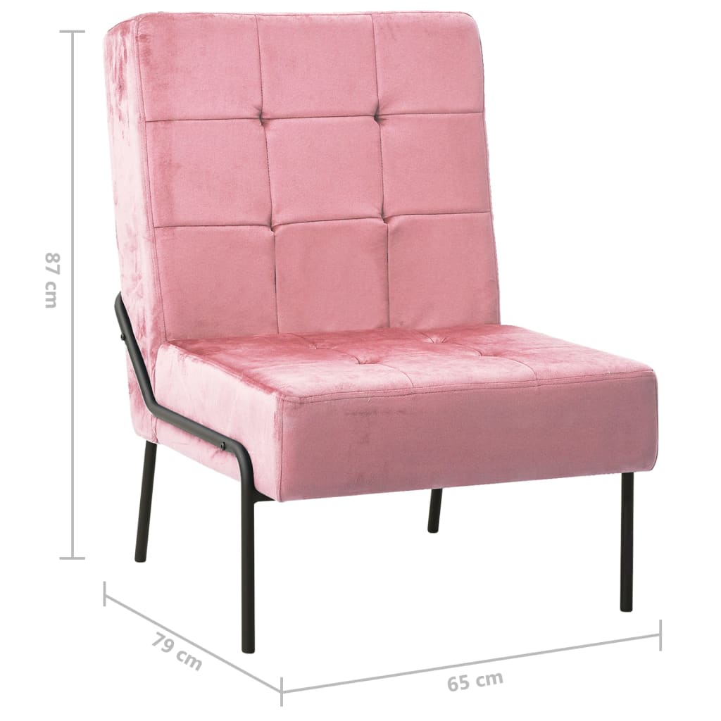 Poltrona Relax 65x79x87 cm Rosa in Velluto cod mxl 62849