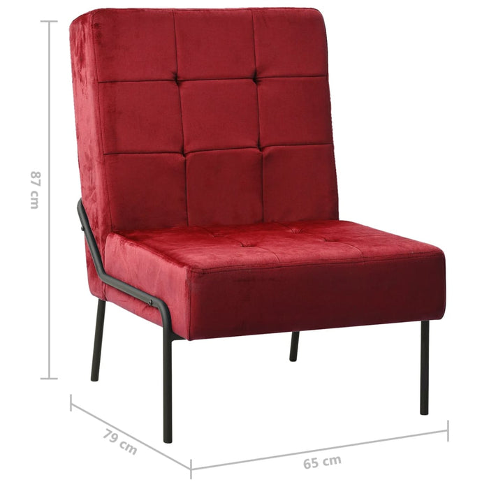 Poltrona Relax 65x79x87 cm Rosso Vino in Velluto cod mxl 57248