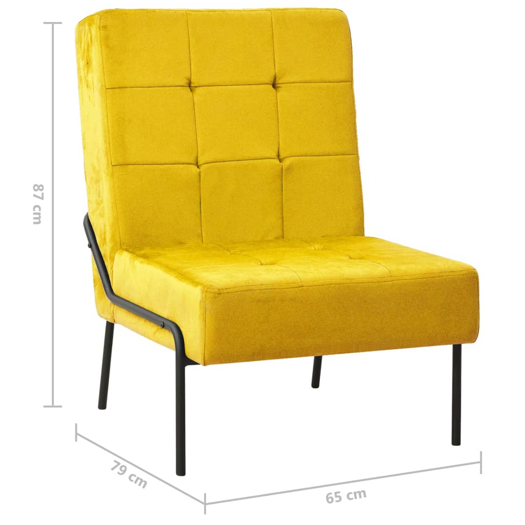 Poltrona Relax 65x79x87 cm Giallo Senape in Velluto cod mxl 61472