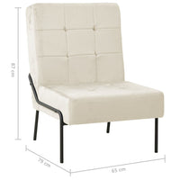 Poltrona Relax 65x79x87 cm Bianco Crema in Velluto cod mxl 64285