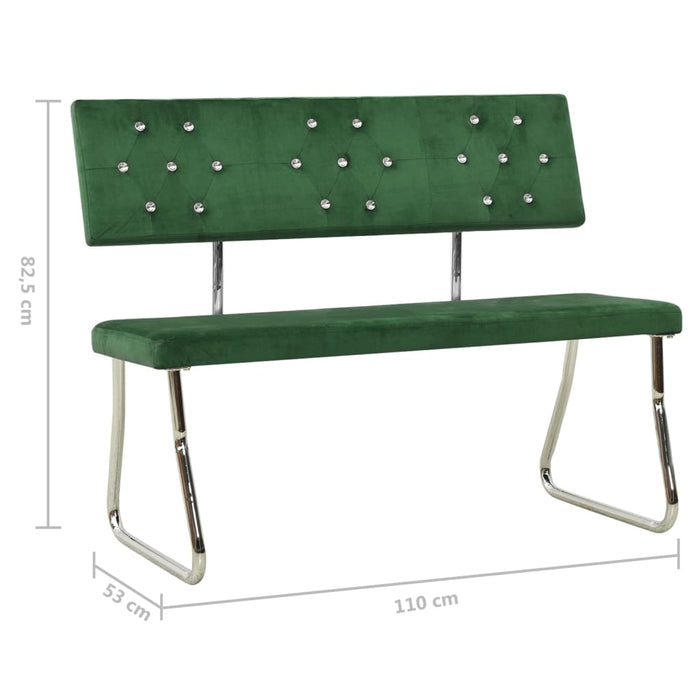 Panca 110 cm in Velluto Verde Scuro 325865