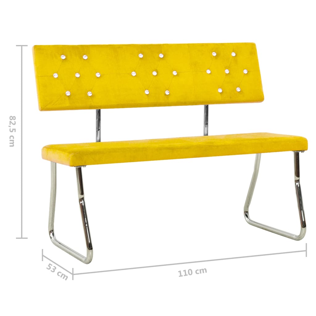 Panca 110 cm in Velluto Giallo Senape 325870