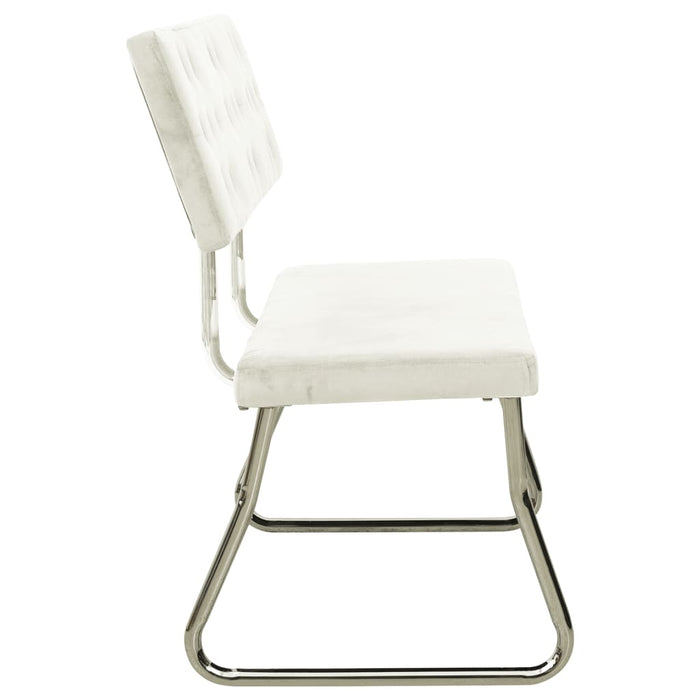 Panca 110 cm in Velluto Bianco Crema 325872