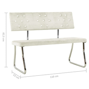 Panca 110 cm in Velluto Bianco Crema 325872