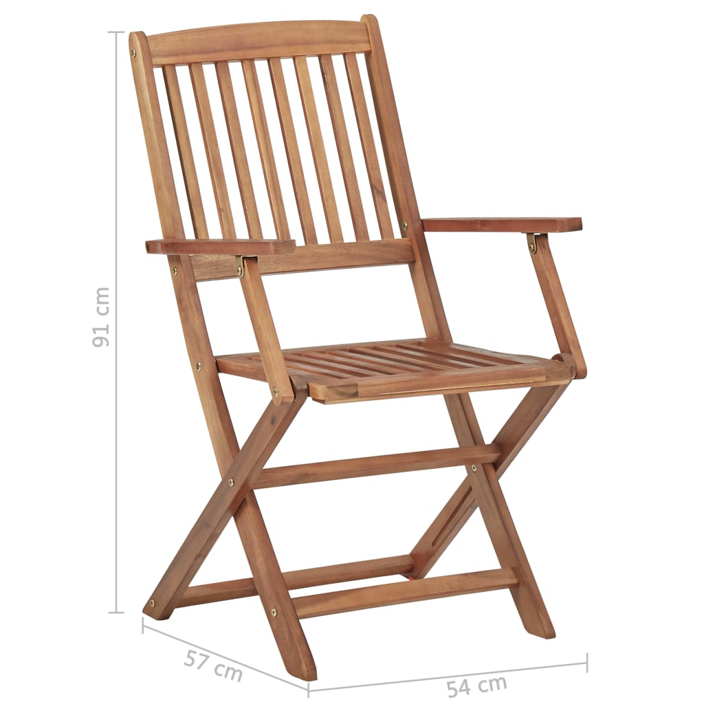 Sedie da Giardino Pieghevoli 2 pz in Legno Massello d'Acacia cod mxl 12358