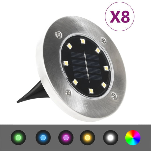 Lampade Solari da Terra 8 pz Luci a LED Colori RGB cod mxl 60167