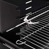 Barbecue a Carbonella con Ruote in Acciaio Nero 315386